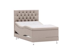 Queen Crown Ställbar Säng - Mörkbeige - Möbeltyg, 105x200 cm