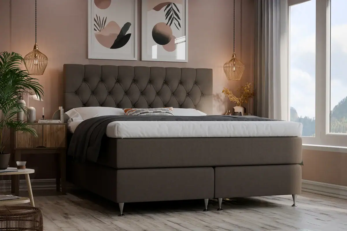 Royal Lyx Kontinentalsäng med Gavel - Mörkbrun - Cape 18 - 210x210cm | Sängar - Kontinentalsängar | Zova.nu