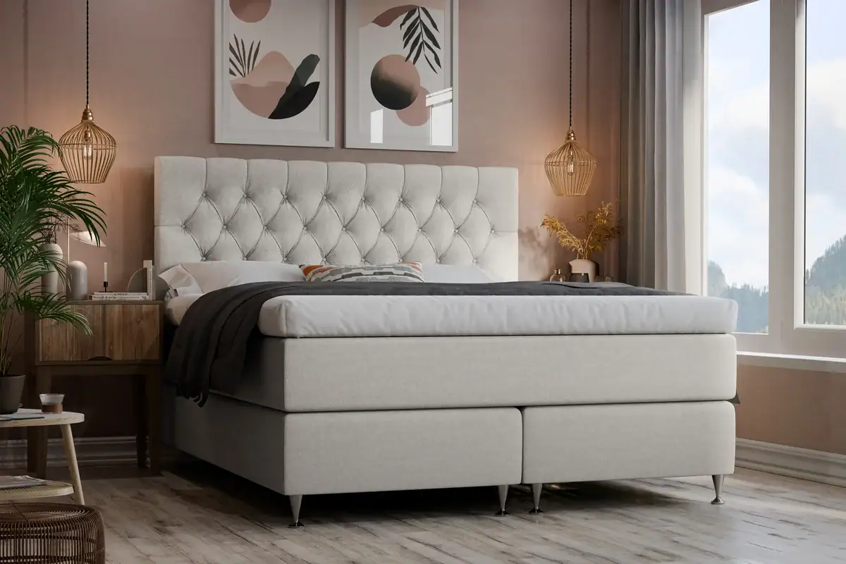 Royal Lyx Kontinentalsäng med Gavel - Linen - Cape 110 - 210x210cm | Sängar - Kontinentalsängar | Zova.nu