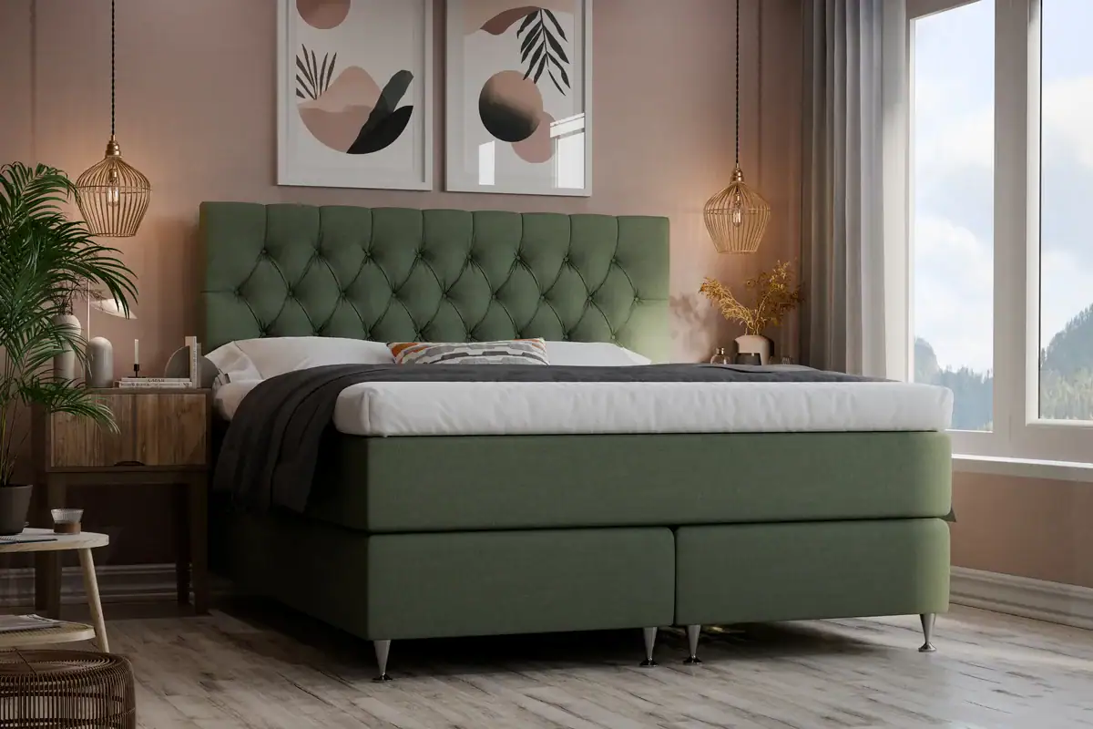 Royal Lyx Kontinentalsäng med Gavel - Grön - Cape 88 - 210x210cm | Sängar - Kontinentalsängar | Zova.nu